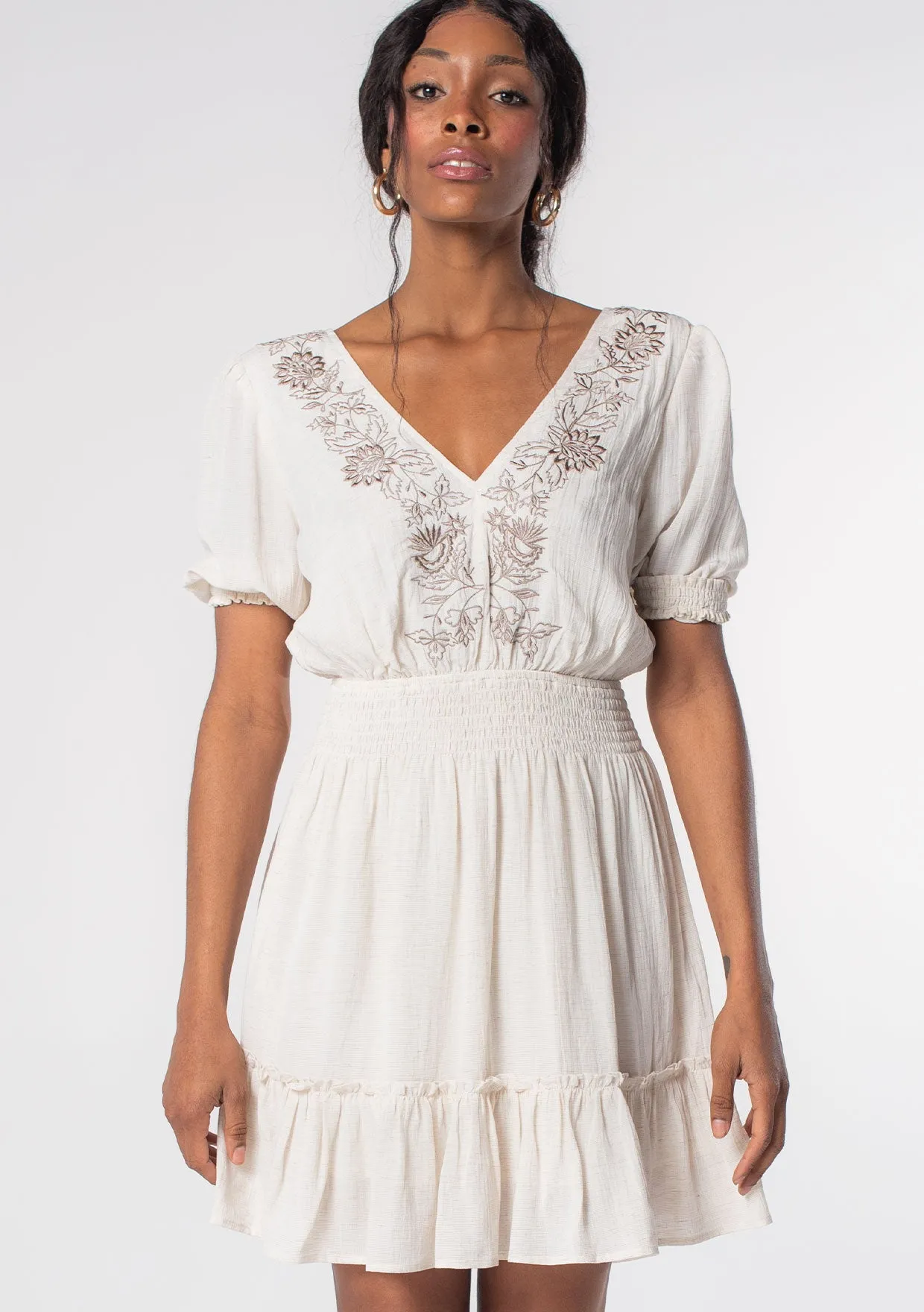 Libra Embroidered Mini Dress