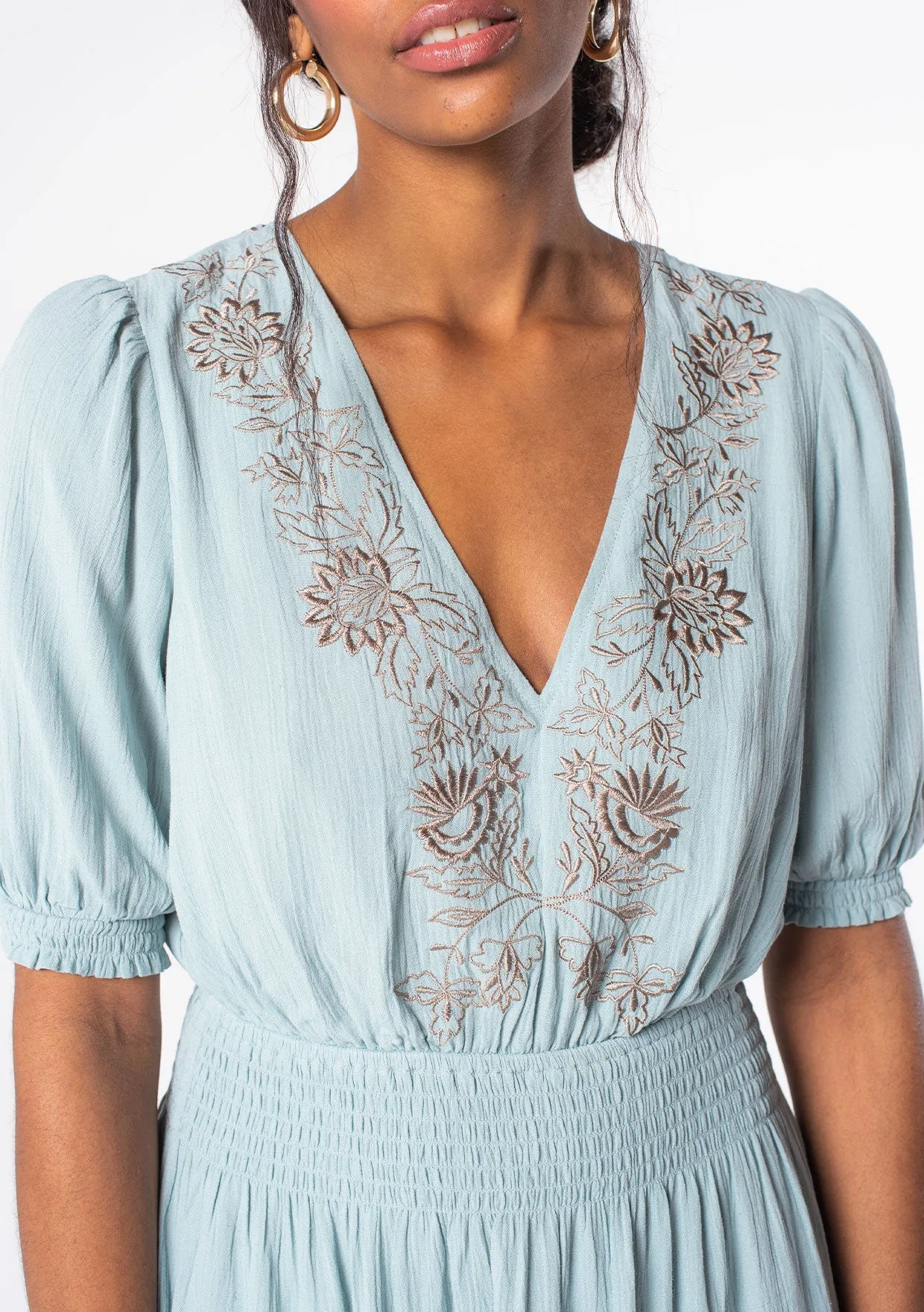 Libra Embroidered Mini Dress