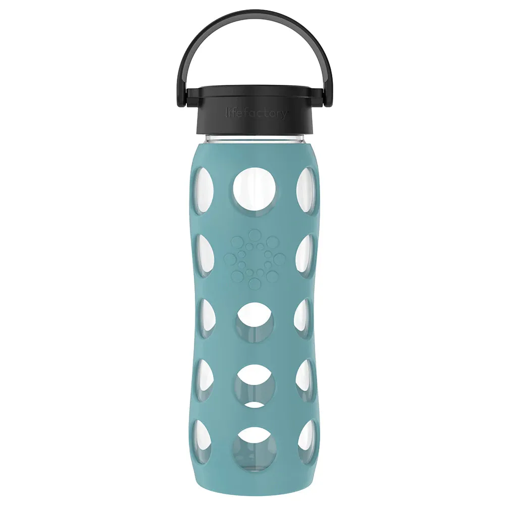 LifeFactory 22oz Glass Water Bottle - Aqua Teal