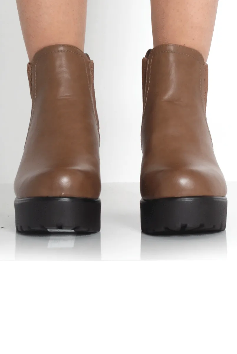 Lila Tan Platform Boots