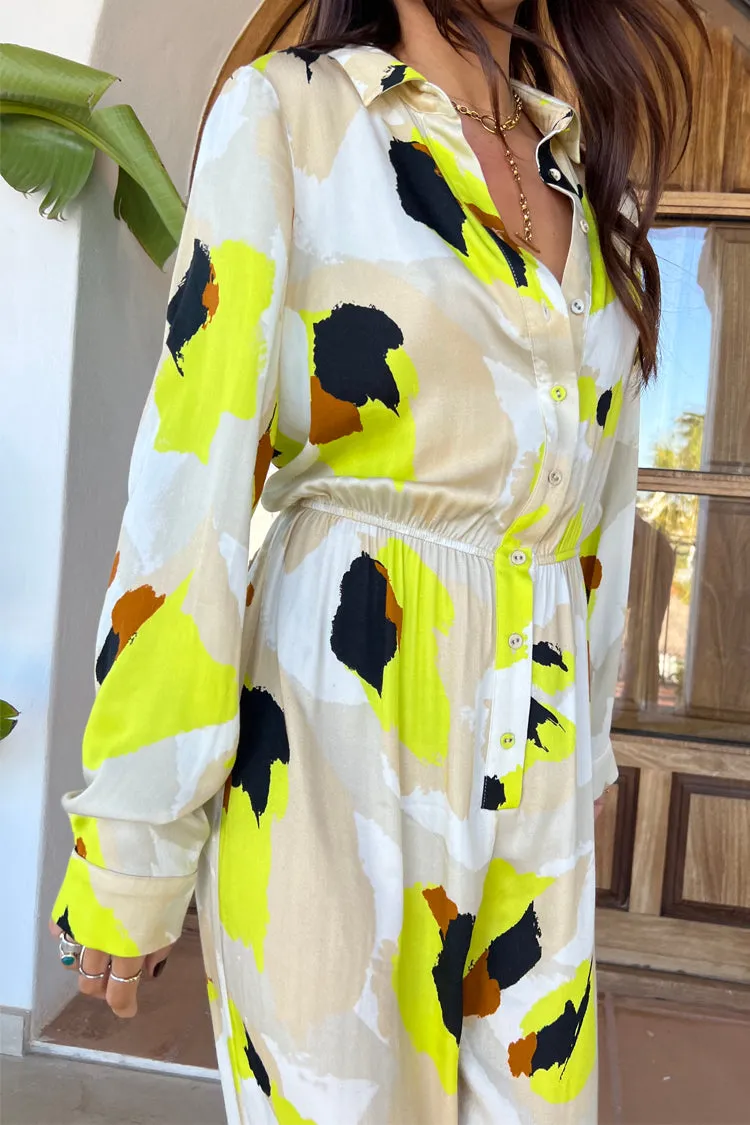 Lime Abstract Animal Jumpsuit