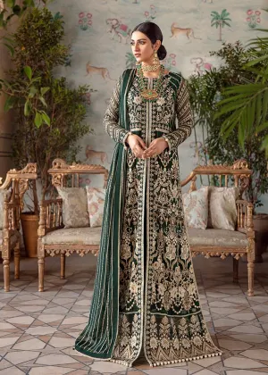Long Crinkle Chiffon Maxi in Bottle Green Color #Y6190