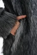 Long Faux Fur Coat – Gray Chinchilla Pattern