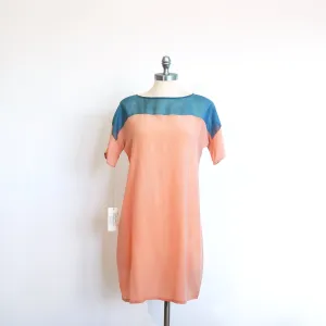 MADDER Two Tone Silk dress.  Natural dye handmade. Sz. medium