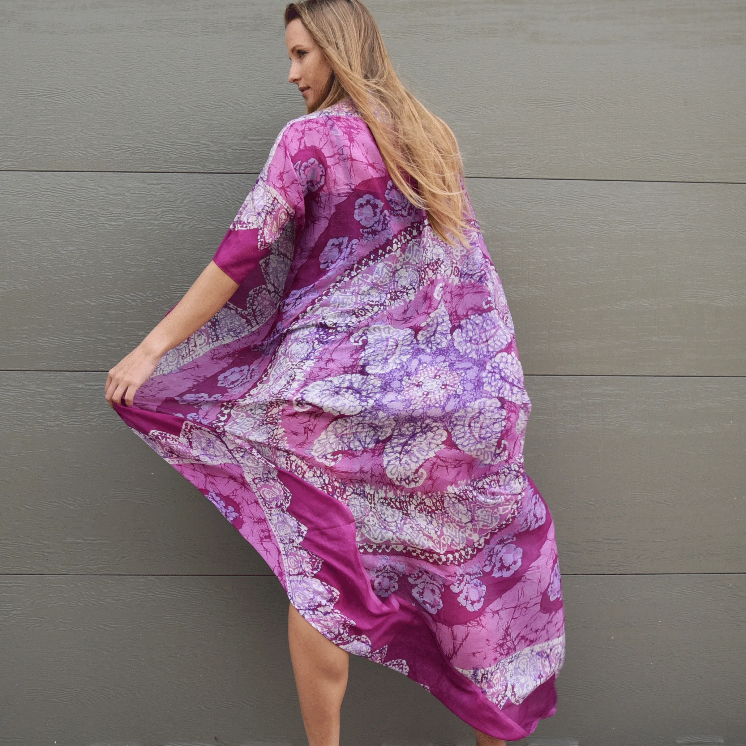 Magenta Charm / Designer Maxi Dress Boho Luxury Resort Wear Fabric Dress Artisan Concept Clothing Unique Upcycled Couture