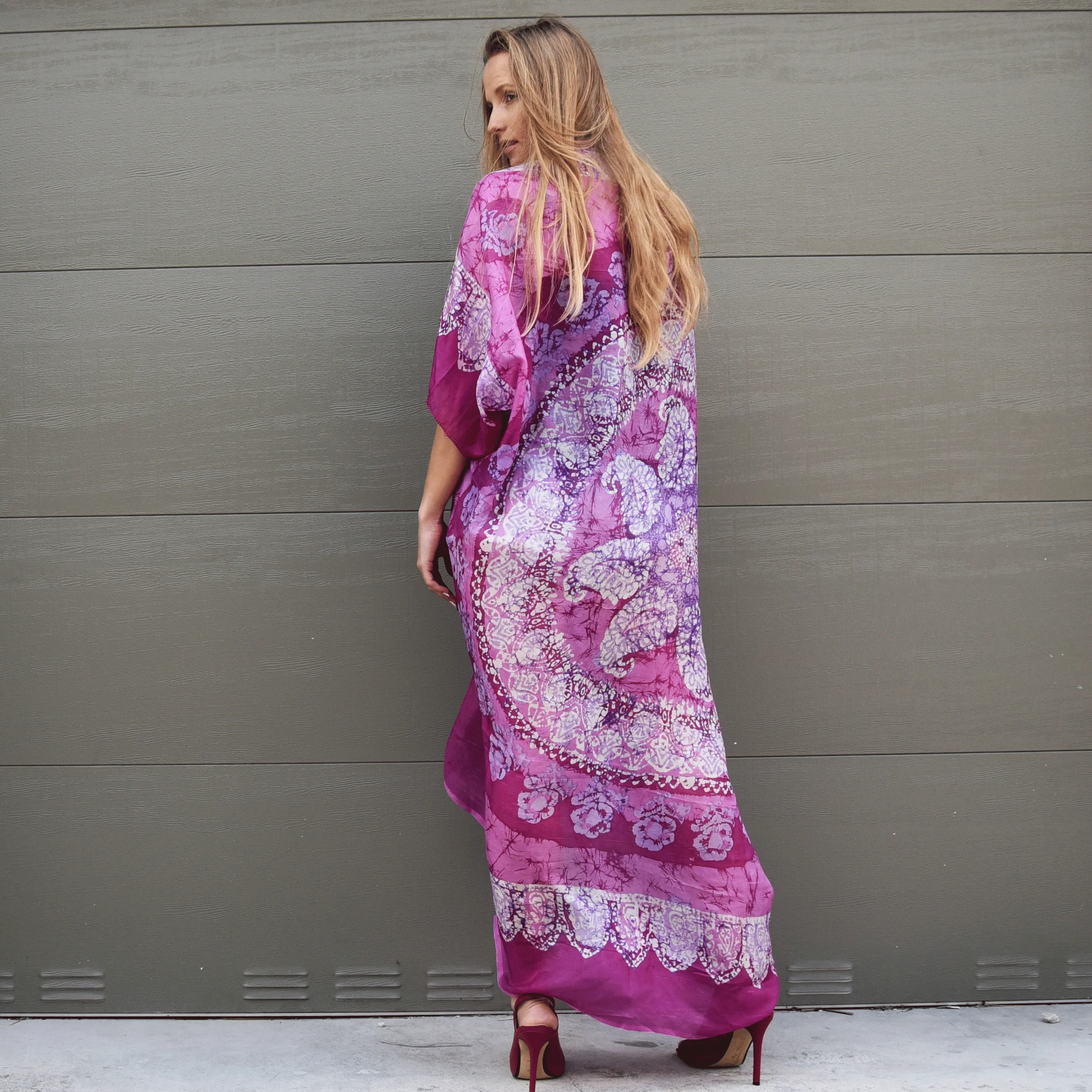 Magenta Charm / Designer Maxi Dress Boho Luxury Resort Wear Fabric Dress Artisan Concept Clothing Unique Upcycled Couture