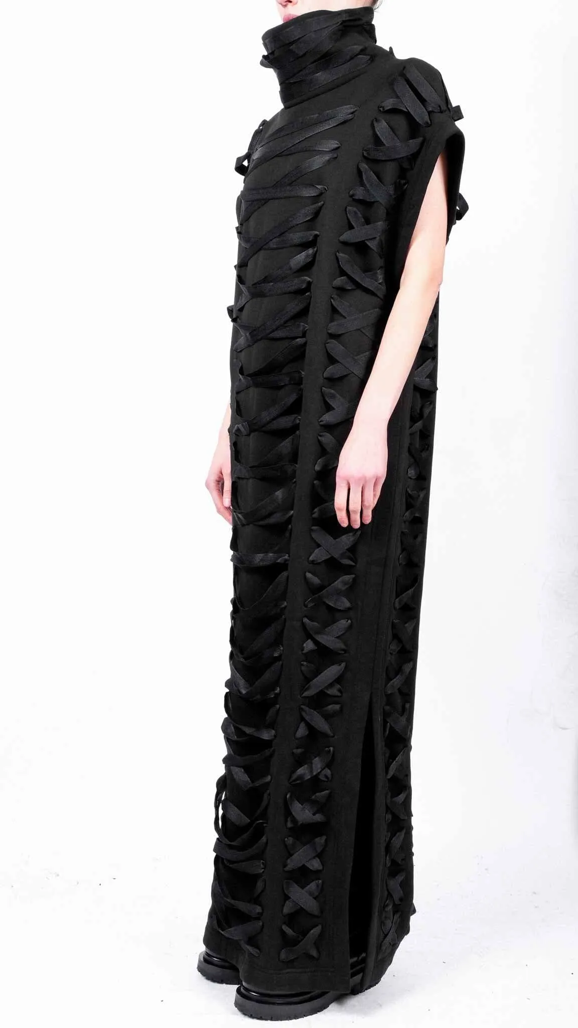 Maxi Sweatshirt Dress with Laces