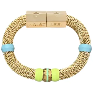 Mesh Colorblock Bracelet Sky Blue & Lime