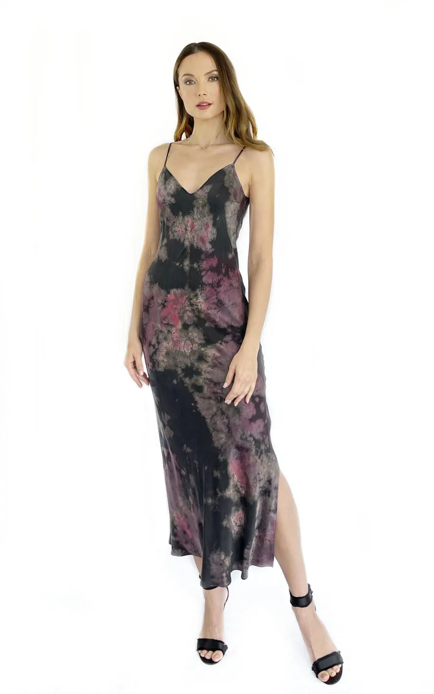 Midi Slip Dress with Side Slit