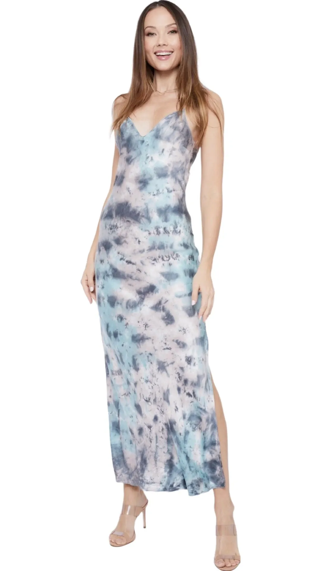 Midi Slip Dress with Side Slit