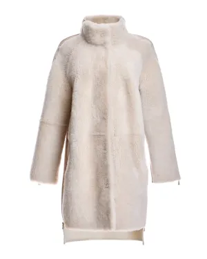 Mixed Media Shearling Coat
