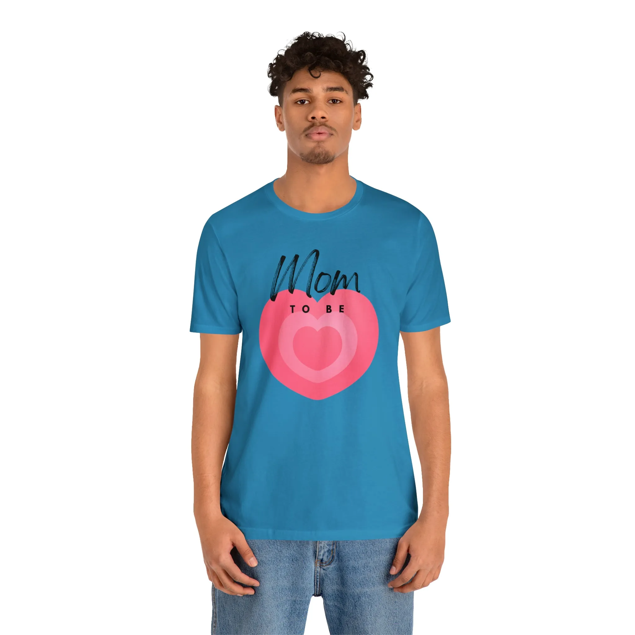 Mom Pink Heart T-Shirt | Expectant Mom Tee |  Bella Canvas 3001 Unisex |  Mother Short Sleeve Tshirt