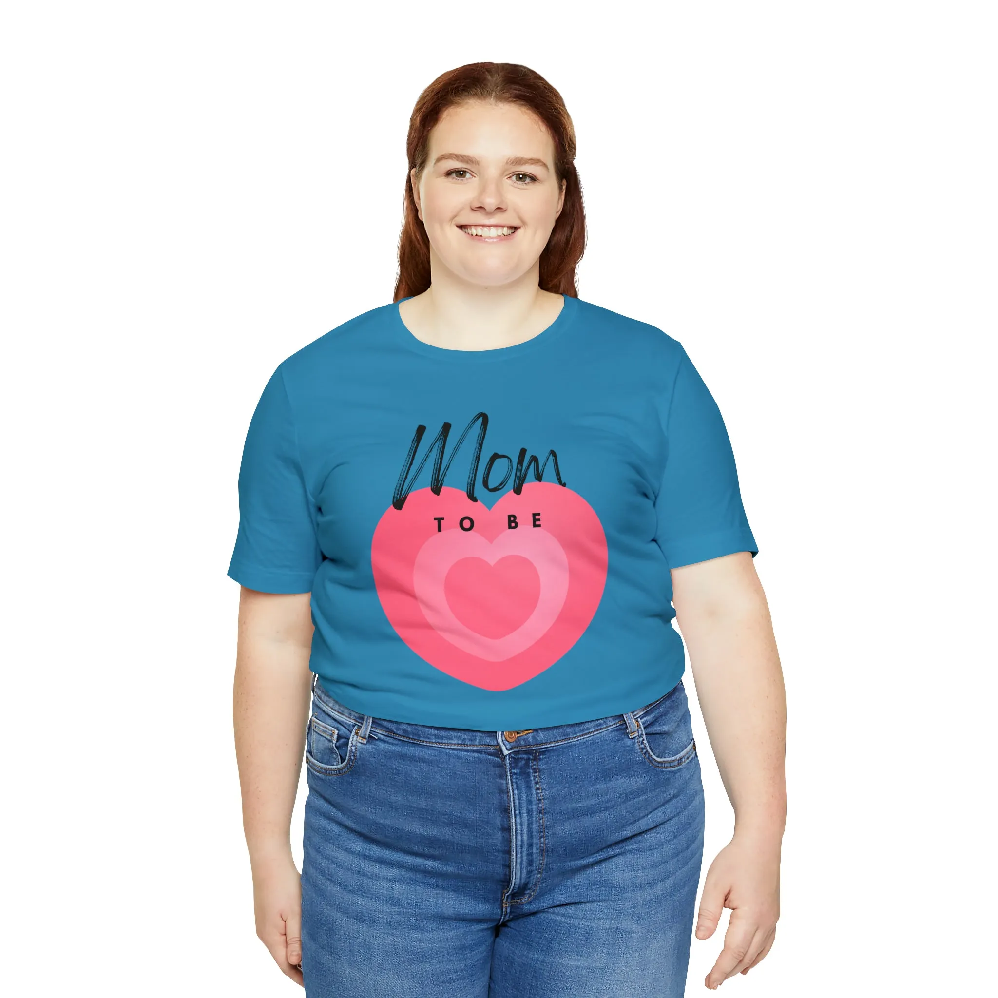 Mom Pink Heart T-Shirt | Expectant Mom Tee |  Bella Canvas 3001 Unisex |  Mother Short Sleeve Tshirt