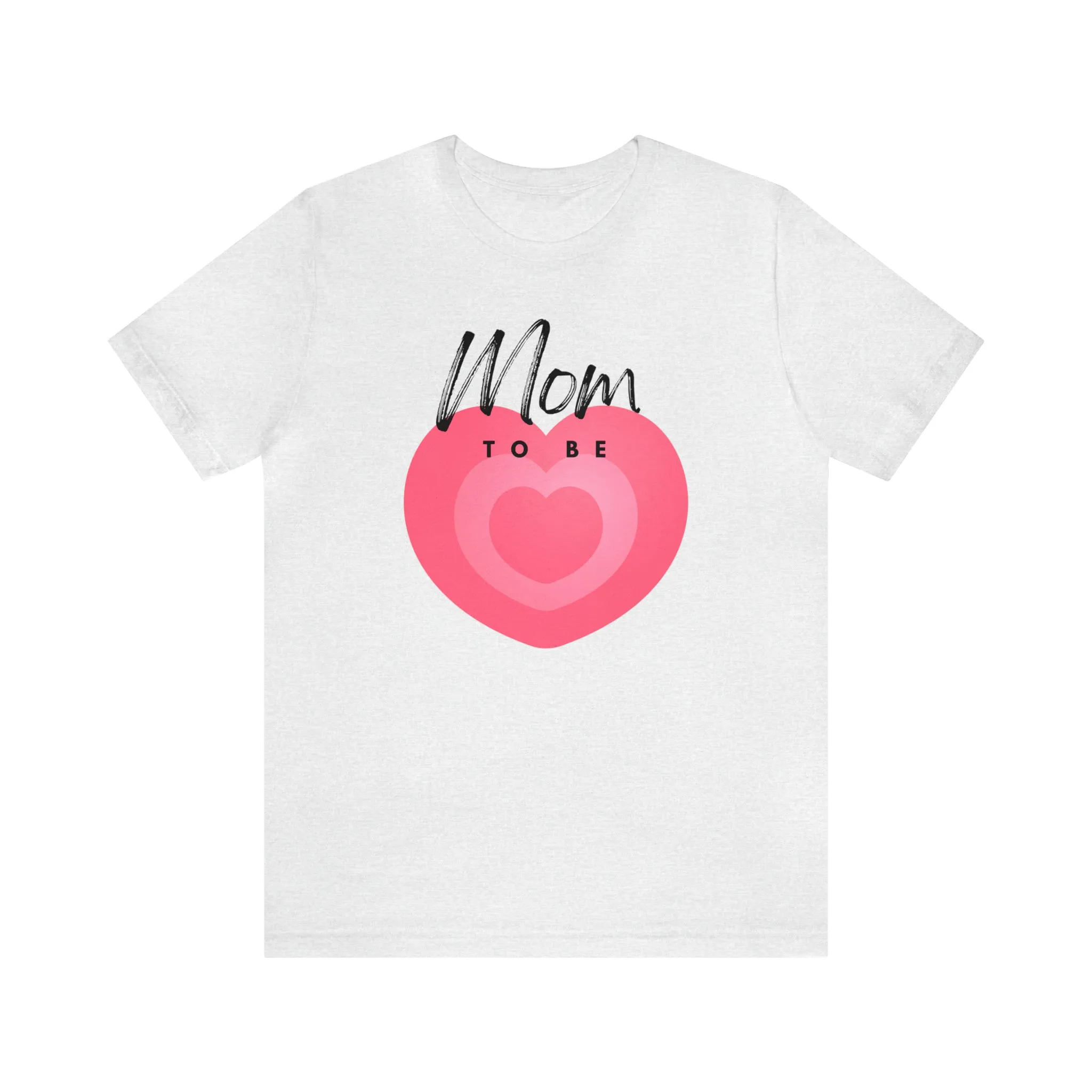 Mom Pink Heart T-Shirt | Expectant Mom Tee |  Bella Canvas 3001 Unisex |  Mother Short Sleeve Tshirt