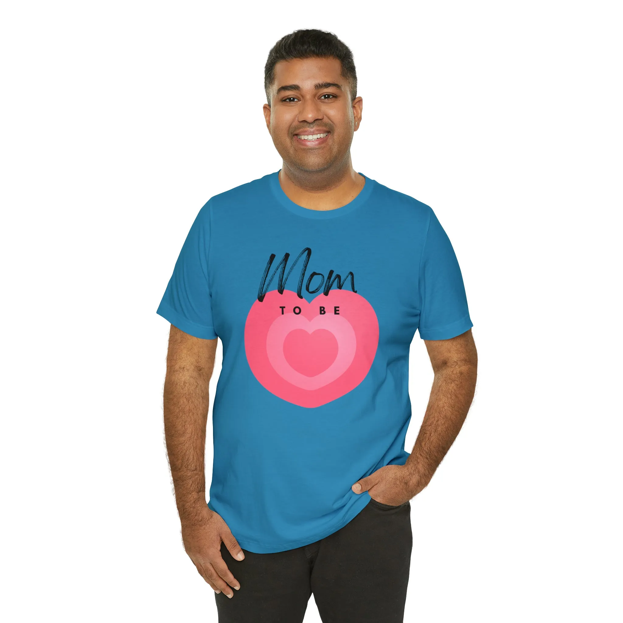 Mom Pink Heart T-Shirt | Expectant Mom Tee |  Bella Canvas 3001 Unisex |  Mother Short Sleeve Tshirt