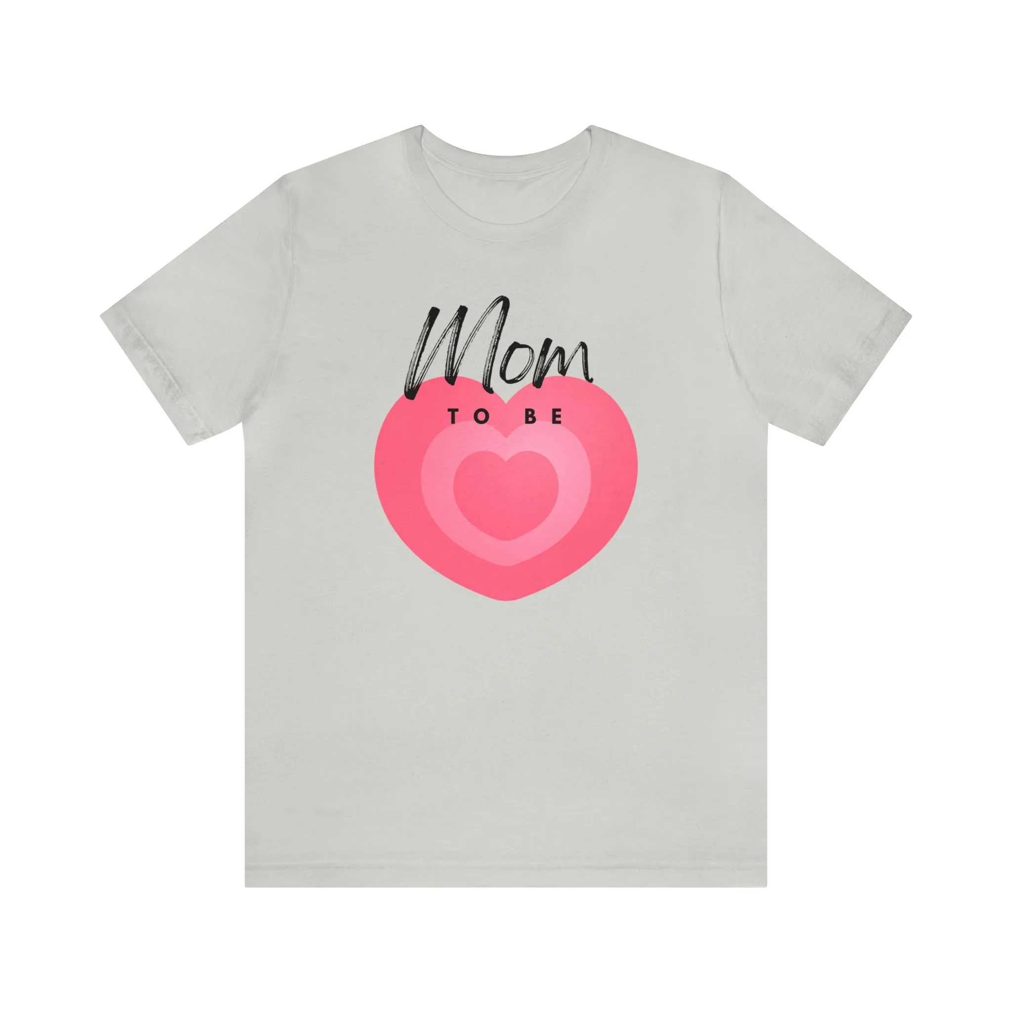 Mom Pink Heart T-Shirt | Expectant Mom Tee |  Bella Canvas 3001 Unisex |  Mother Short Sleeve Tshirt