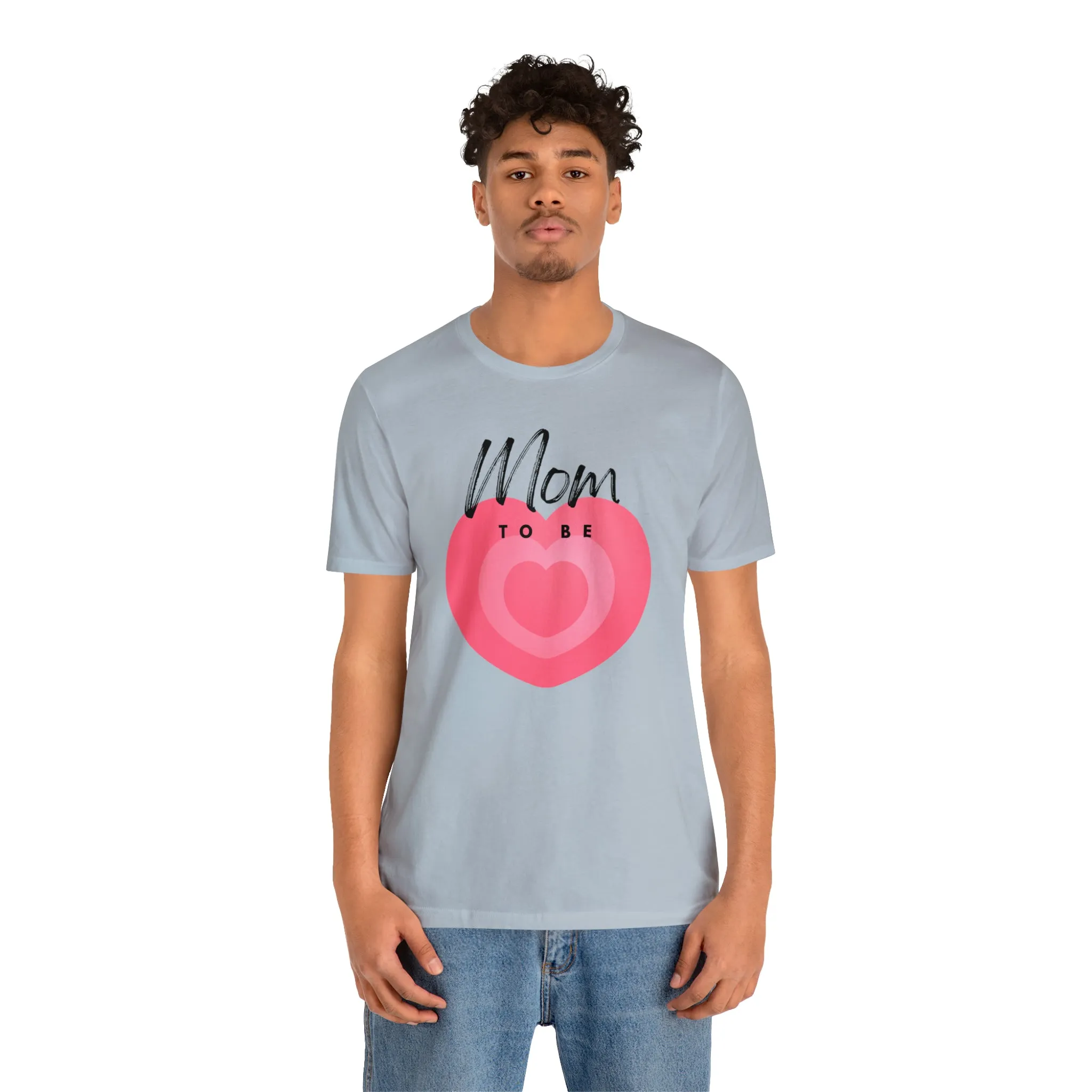 Mom Pink Heart T-Shirt | Expectant Mom Tee |  Bella Canvas 3001 Unisex |  Mother Short Sleeve Tshirt