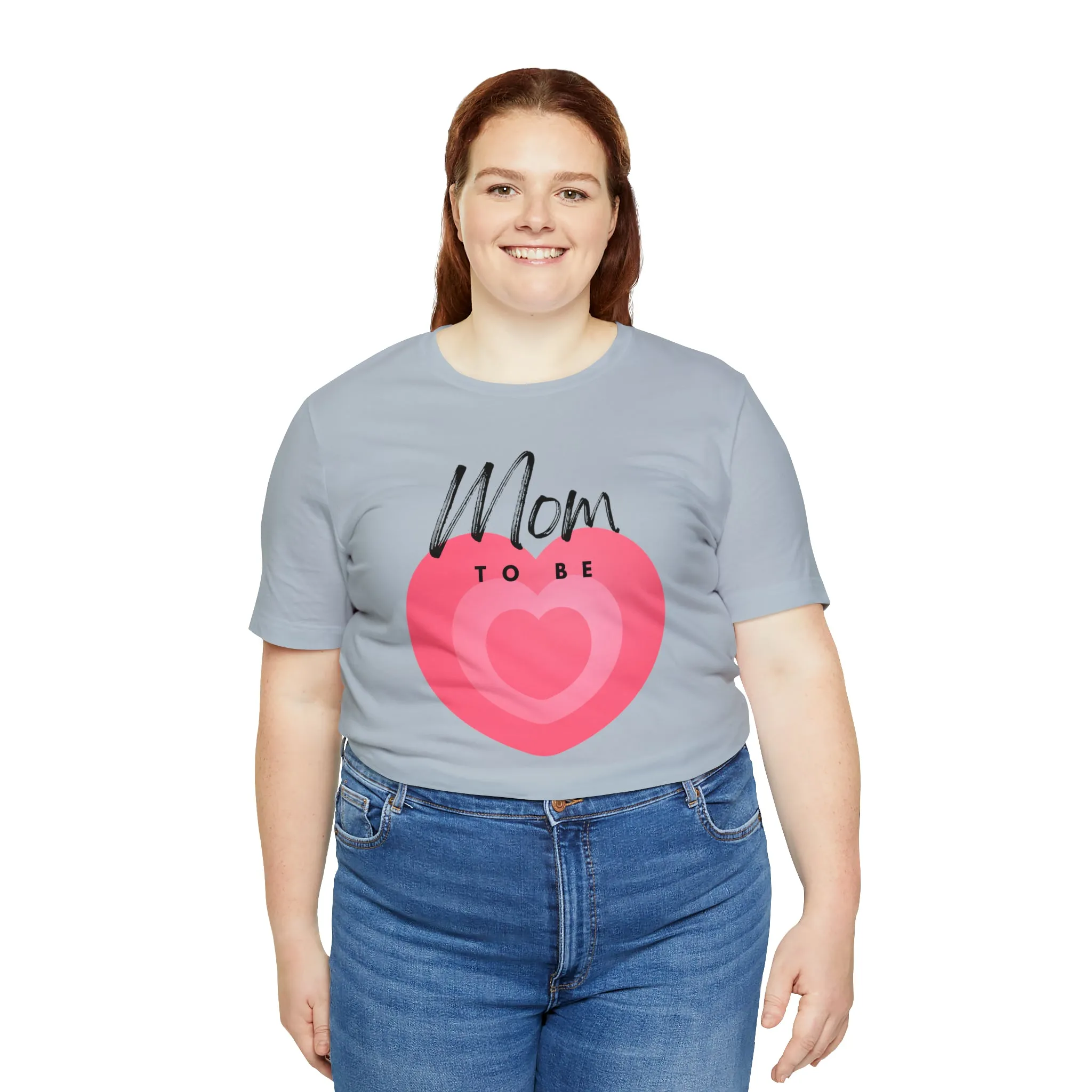 Mom Pink Heart T-Shirt | Expectant Mom Tee |  Bella Canvas 3001 Unisex |  Mother Short Sleeve Tshirt