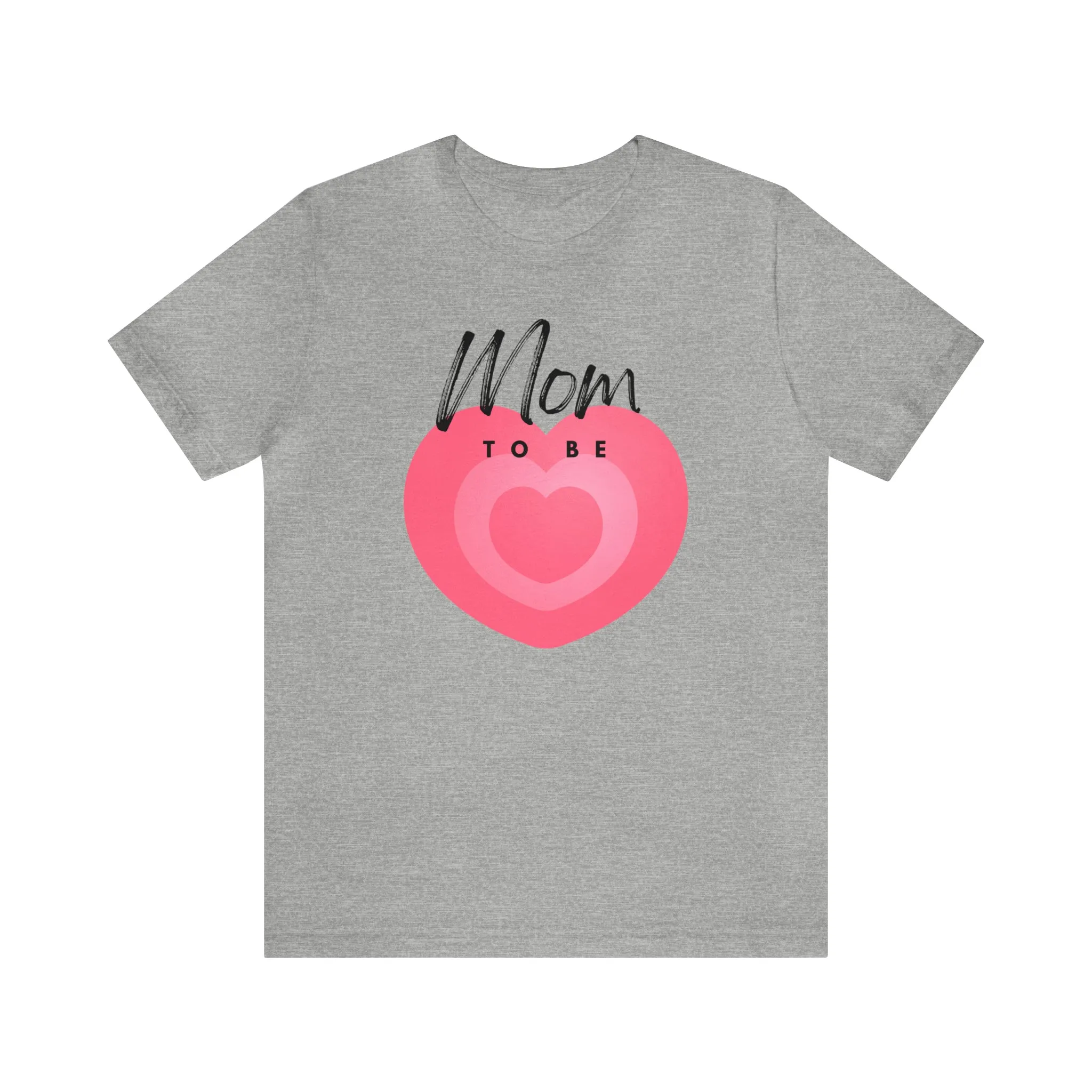 Mom Pink Heart T-Shirt | Expectant Mom Tee |  Bella Canvas 3001 Unisex |  Mother Short Sleeve Tshirt