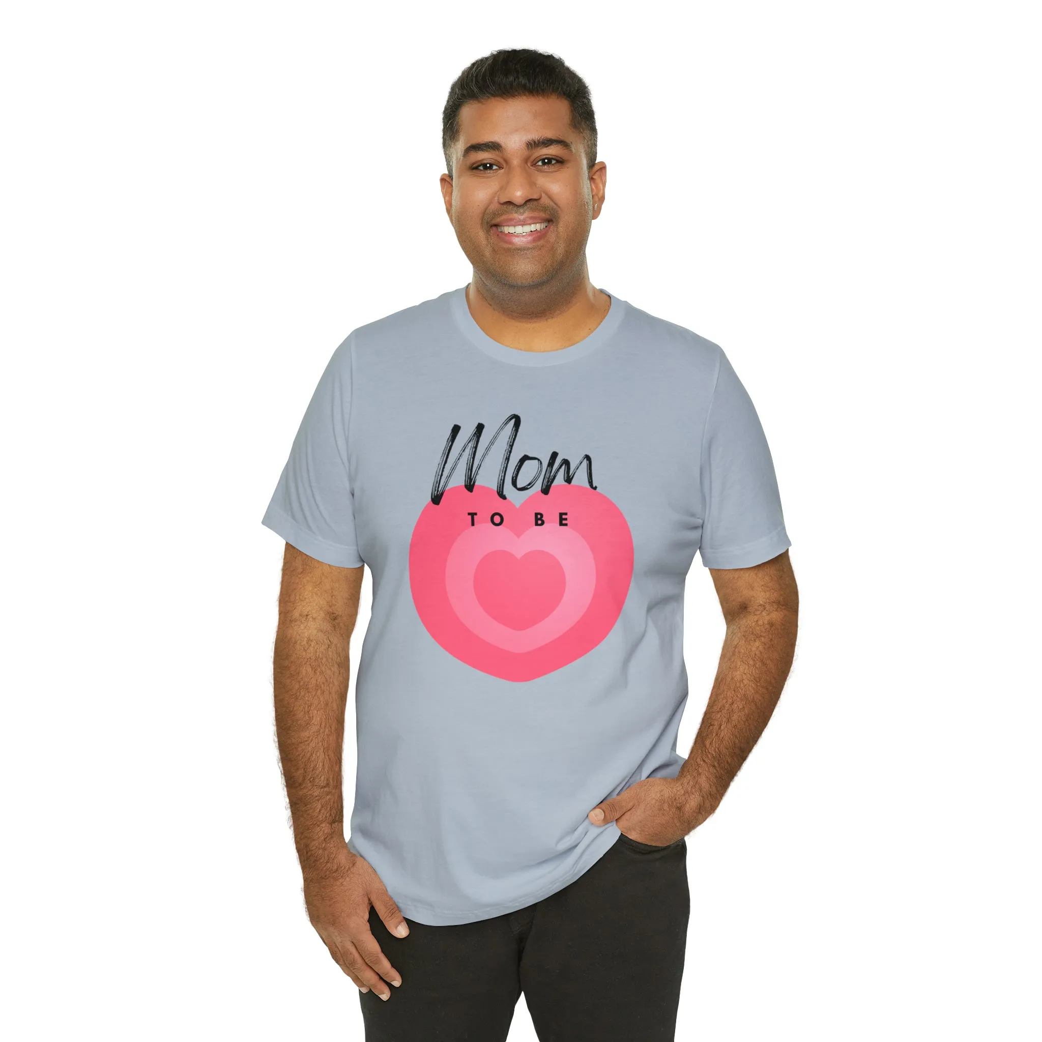 Mom Pink Heart T-Shirt | Expectant Mom Tee |  Bella Canvas 3001 Unisex |  Mother Short Sleeve Tshirt