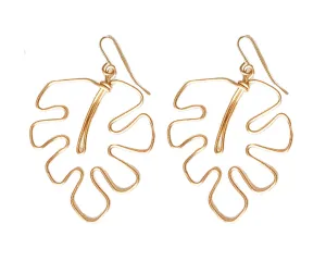 Monstera Palm Earrings - Gold