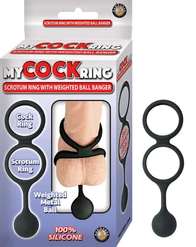 My  Ring Scrotum Ring With Weighted Ball  er - Black