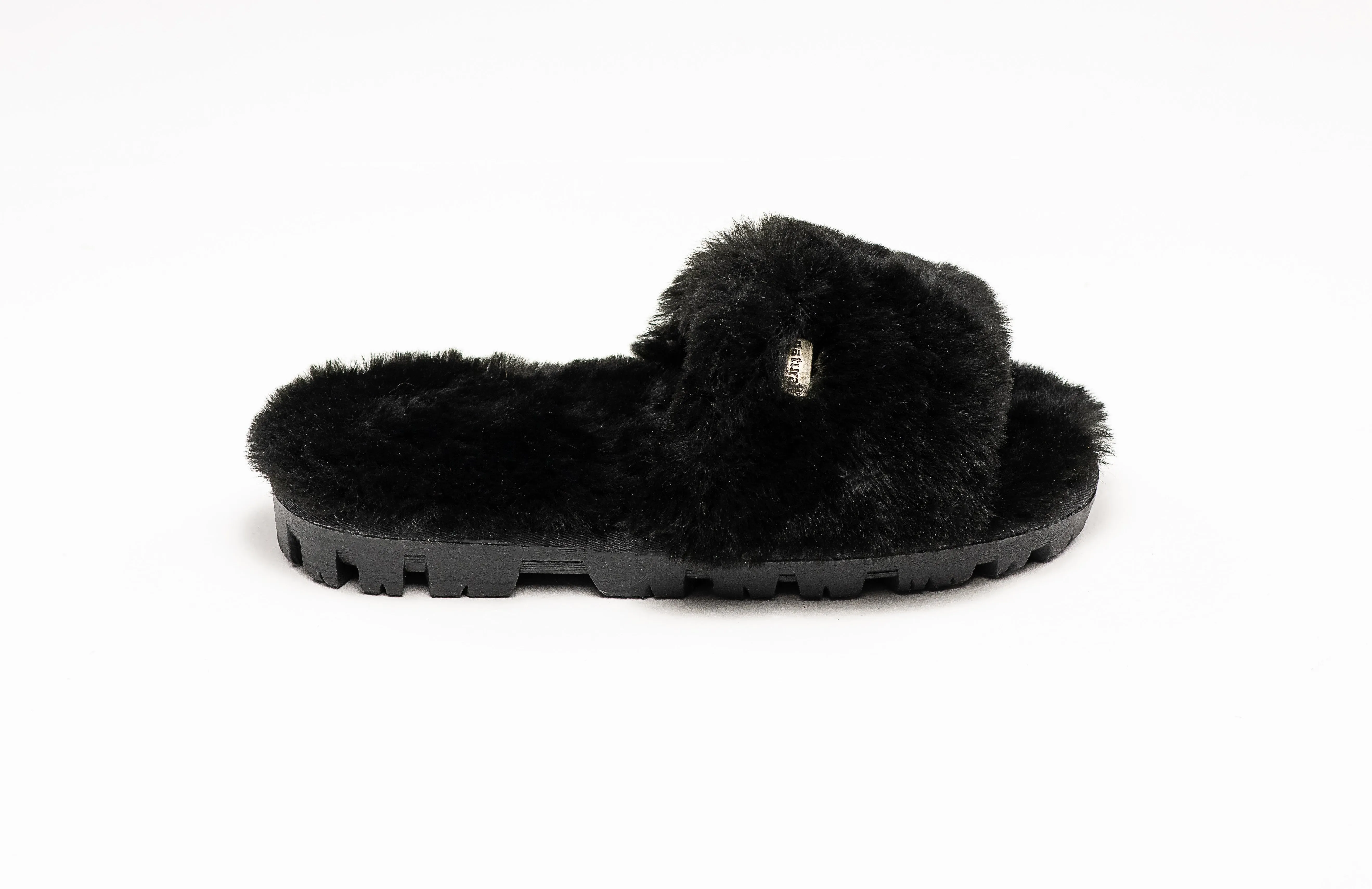 Natural Charlotte Suede Women Slippers | Black