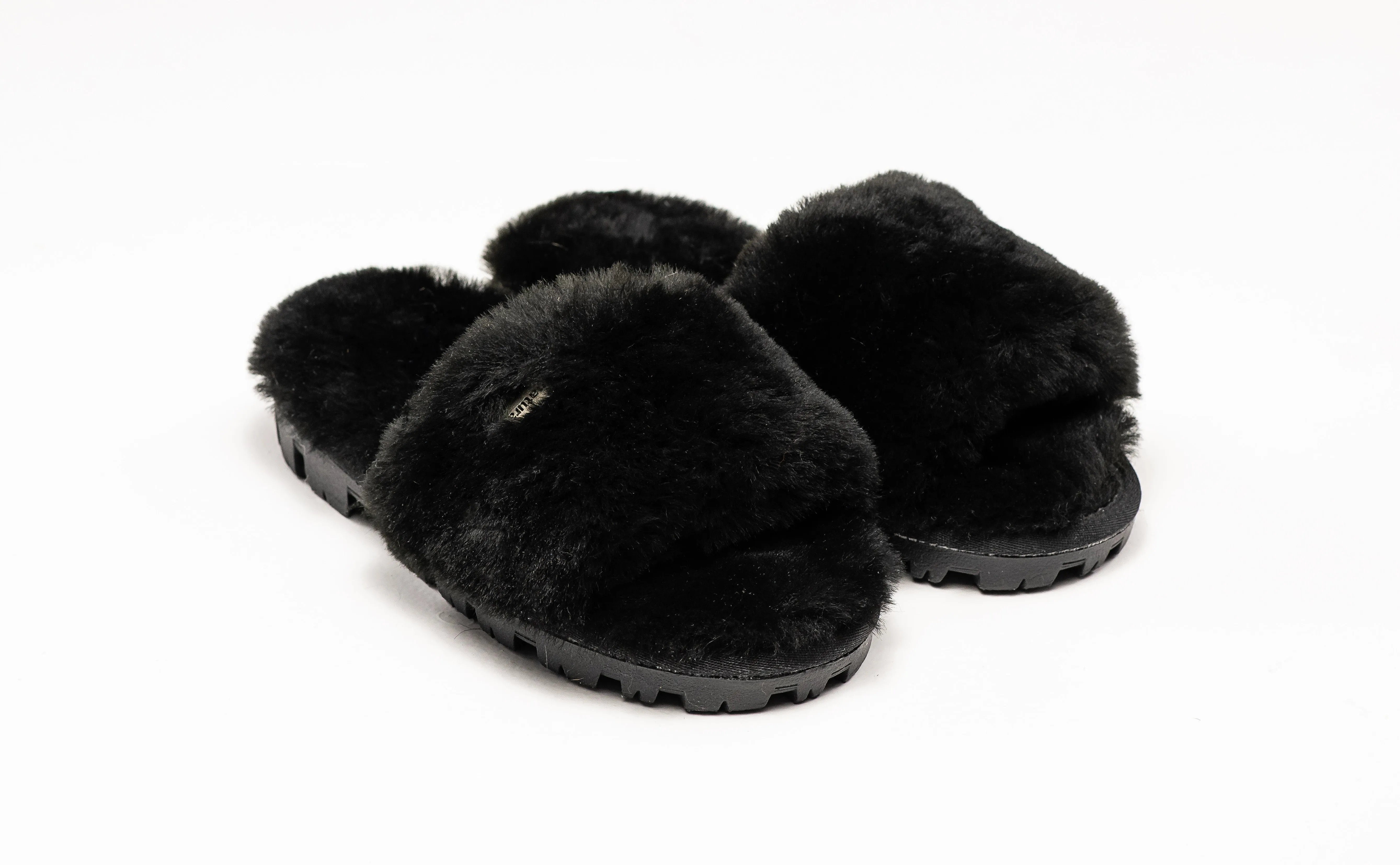 Natural Charlotte Suede Women Slippers | Black