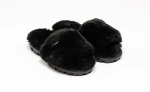 Natural Charlotte Suede Women Slippers | Black