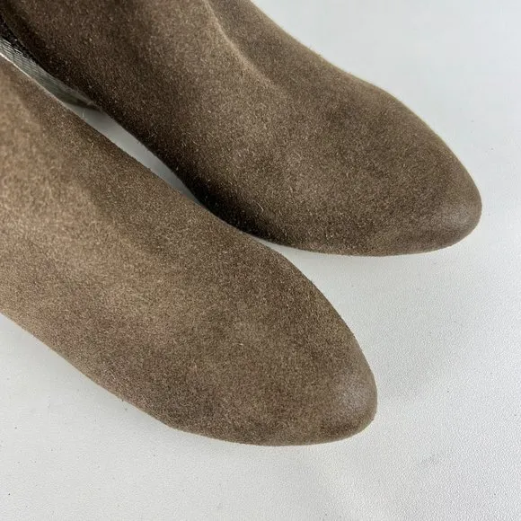 Naughty Monkey Saffron Womens Ankle Boot Taupe Suede Snake Print size 8.5