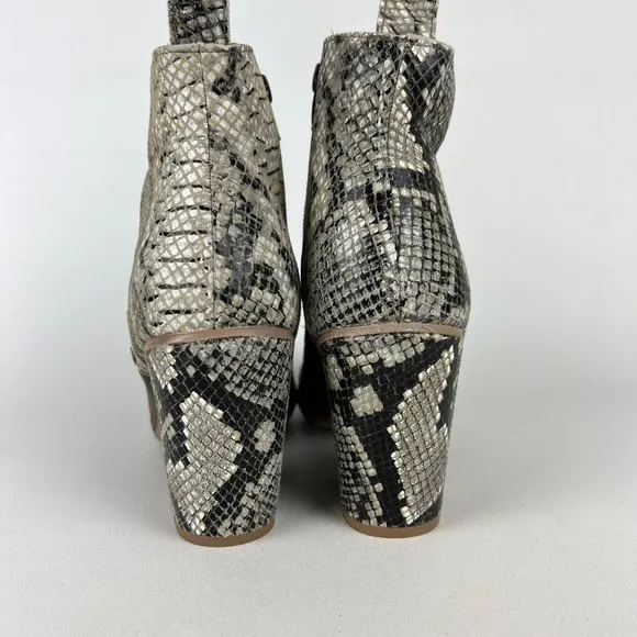 Naughty Monkey Saffron Womens Ankle Boot Taupe Suede Snake Print size 8.5