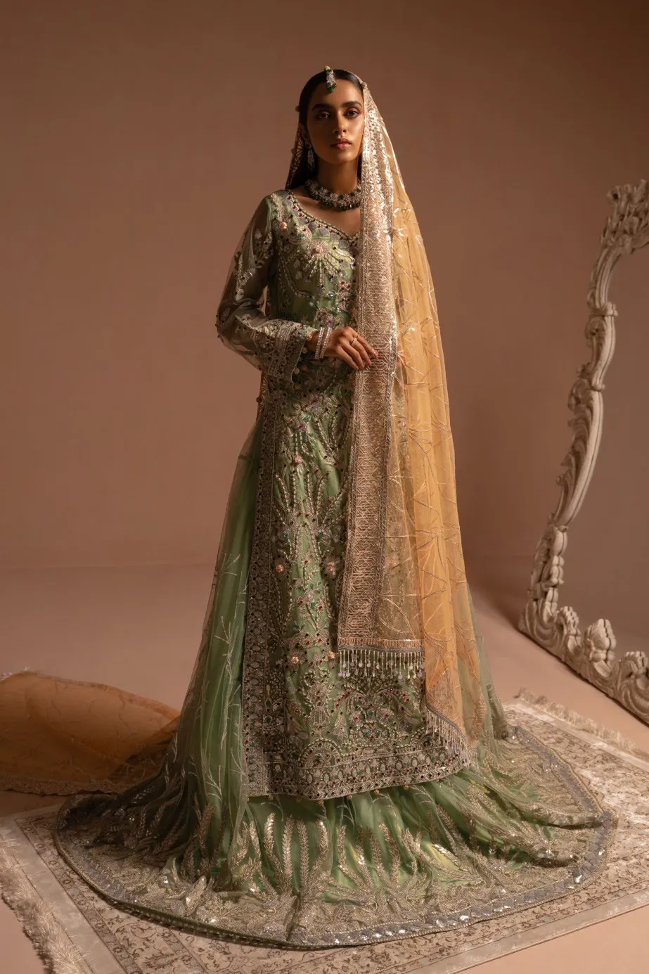 Net Embroidered Lehnga for Wedding #Y6147