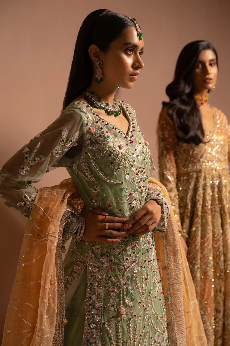 Net Embroidered Lehnga for Wedding #Y6147