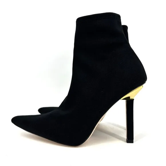 NEW Good American Kickstand Neoprene Point Toe Sock Boot Stiletto Heels Black 13