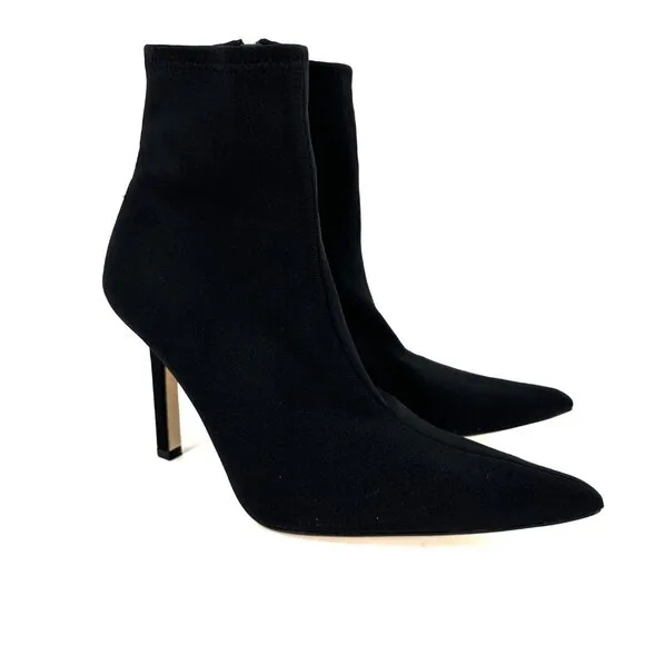 NEW Good American Kickstand Neoprene Point Toe Sock Boot Stiletto Heels Black 13