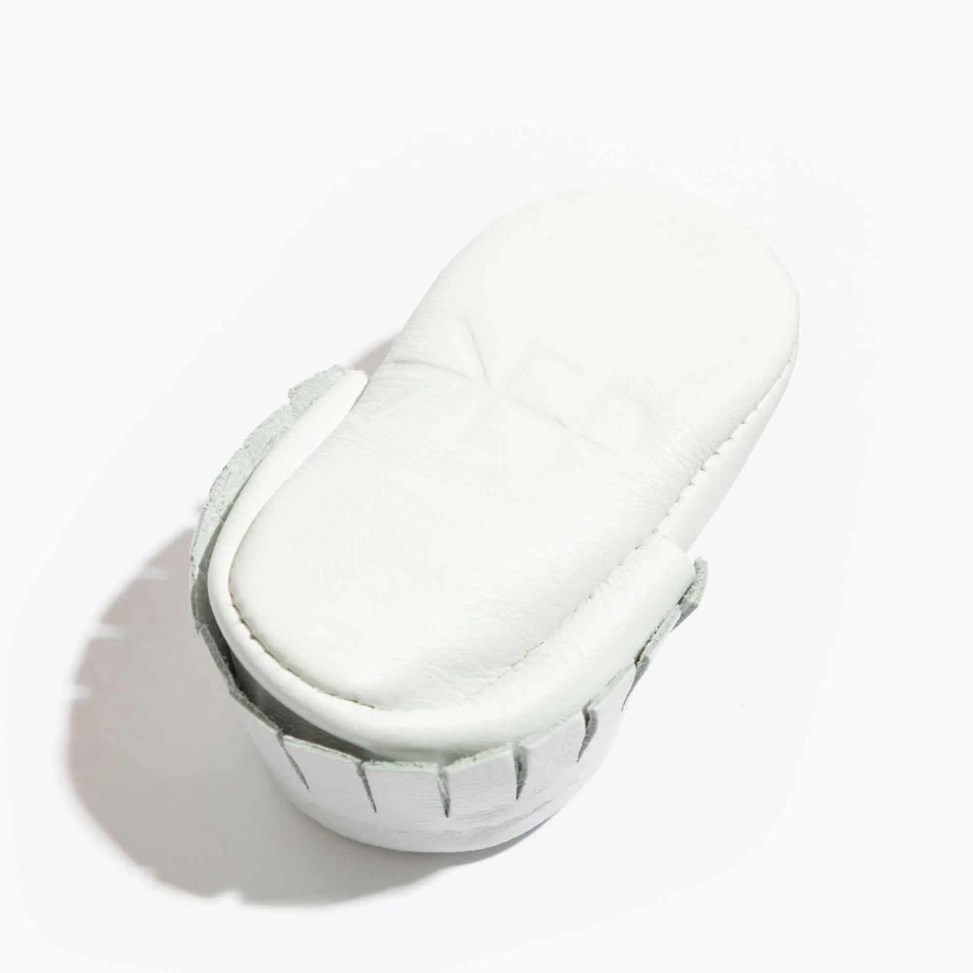 Newborn Bright White Moccasin Baby Shoe
