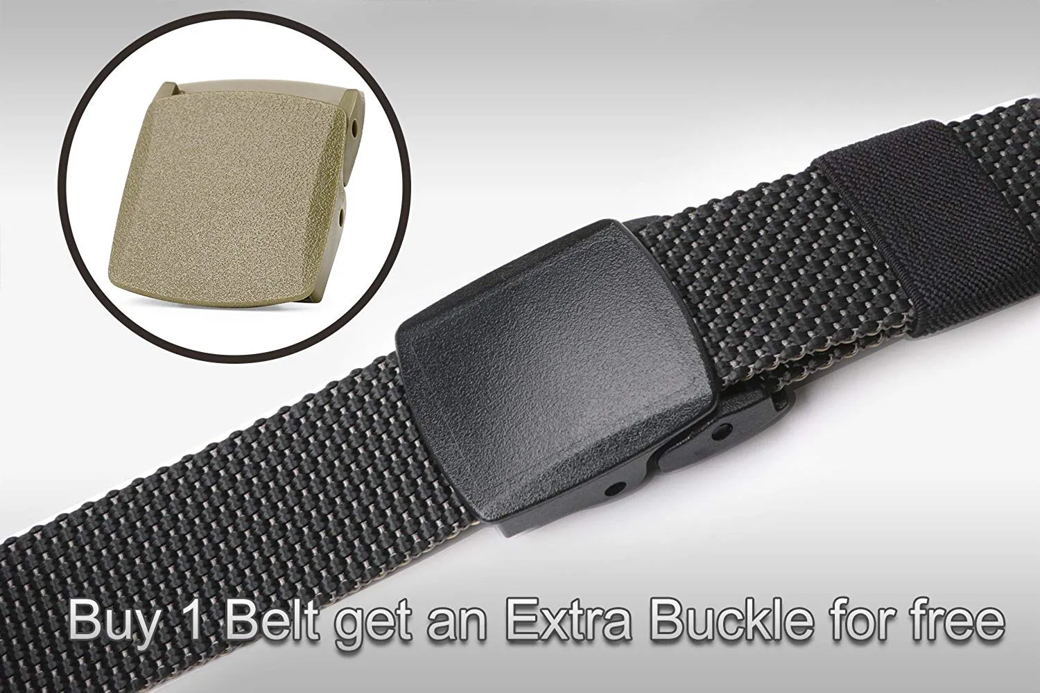 Nylon Belt Outdoor Belt Reversible Belt Tactical Duty Belt with YKK Plastic Buckle Up to 48"  by JASGOOD