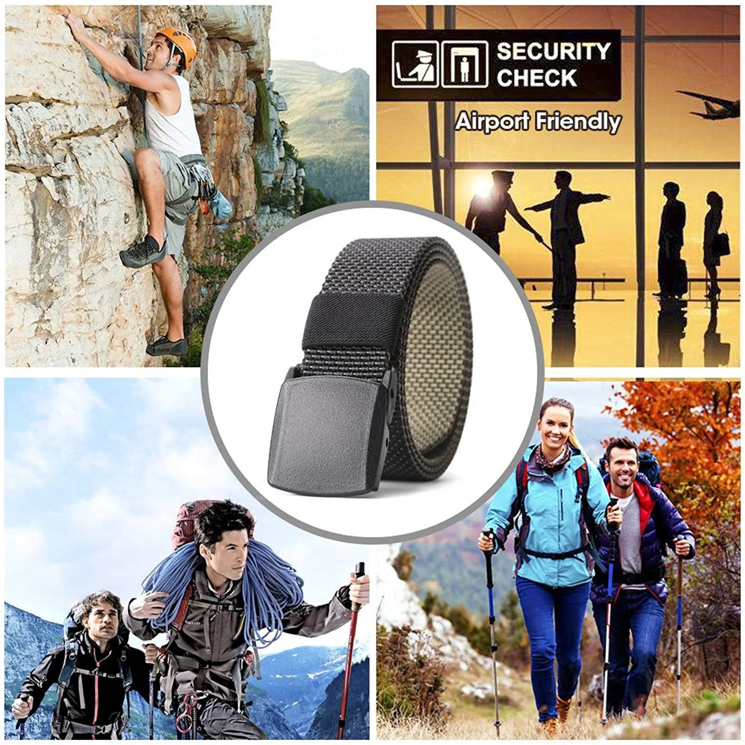 Nylon Belt Outdoor Belt Reversible Belt Tactical Duty Belt with YKK Plastic Buckle Up to 48"  by JASGOOD