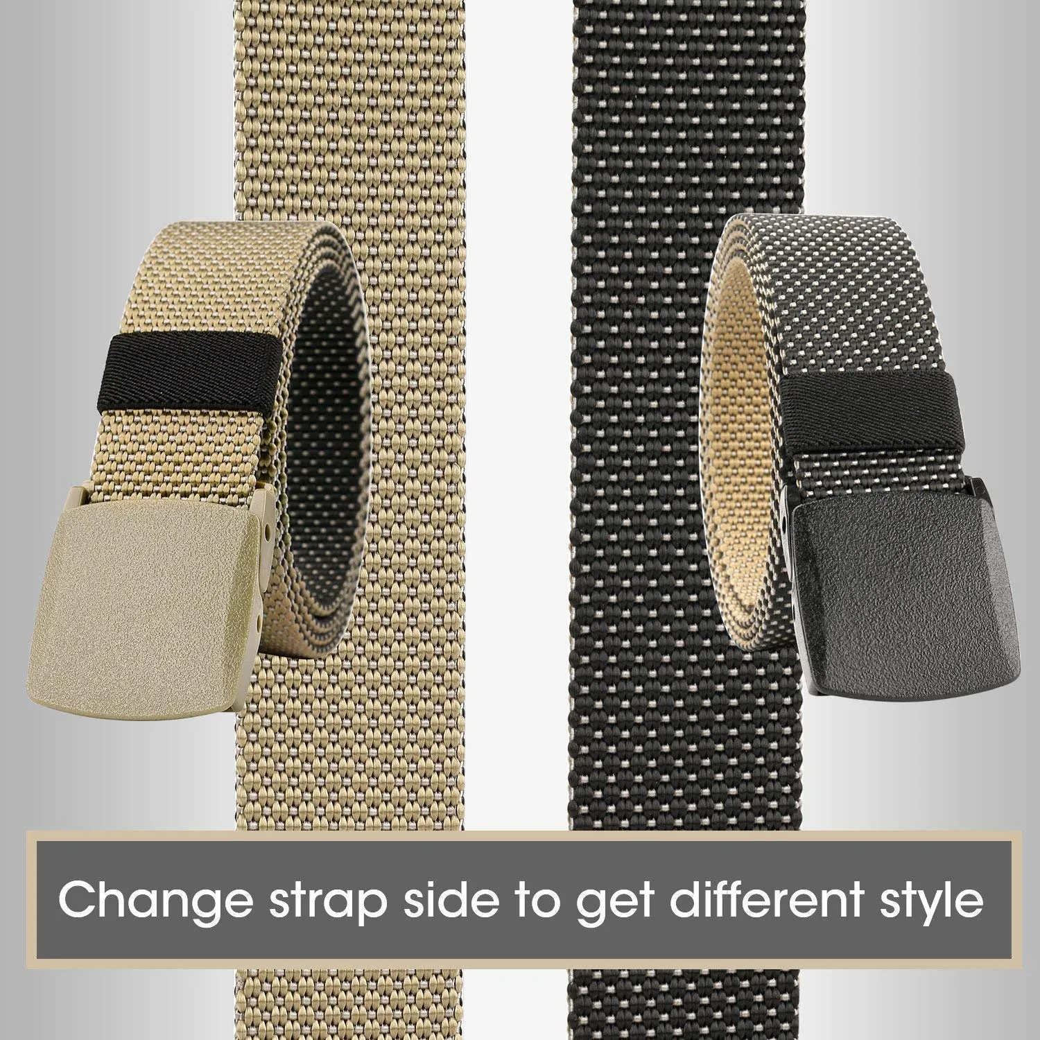 Nylon Belt Outdoor Belt Reversible Belt Tactical Duty Belt with YKK Plastic Buckle Up to 48"  by JASGOOD