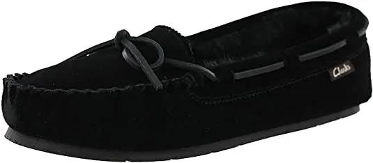 Outdoor Women's Clarks Squared Efficient and Slip Moccasin On Slippers Automated Indoor Suede Toe
