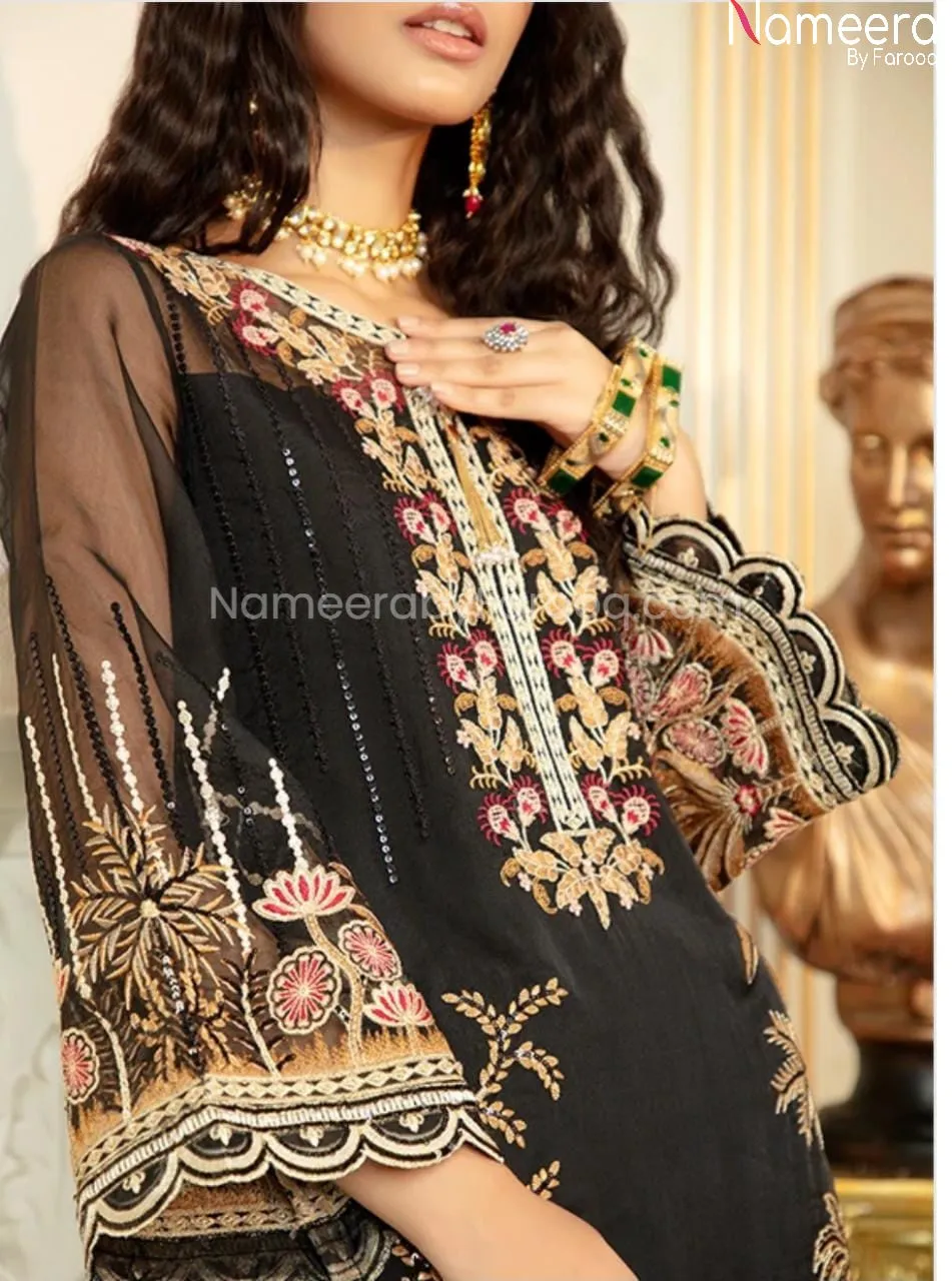 Pakistani Black Net Dress Online for Party 2021 #BP209