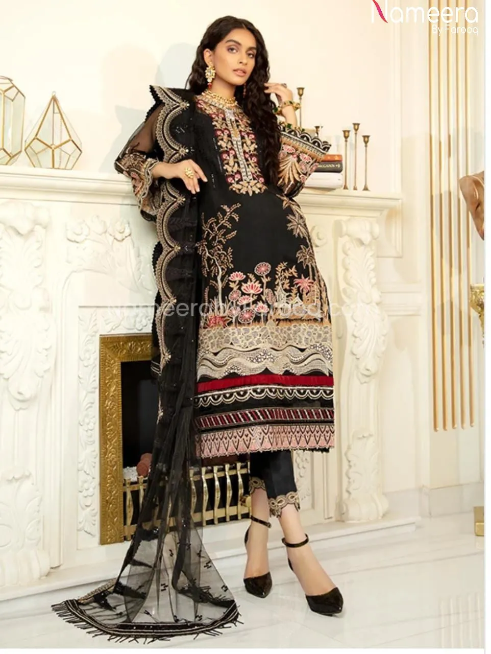 Pakistani Black Net Dress Online for Party 2021 #BP209