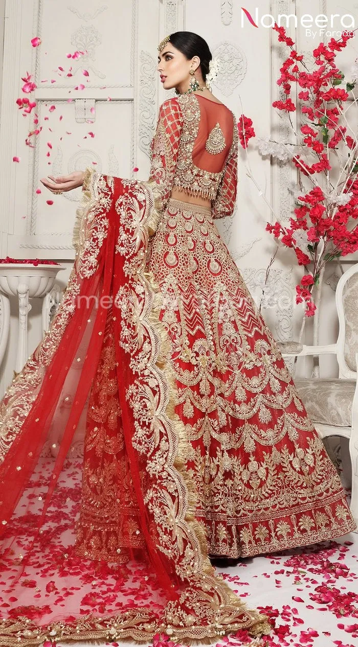 Pakistani Bridal Dress in Red Color for Wedding #BR114