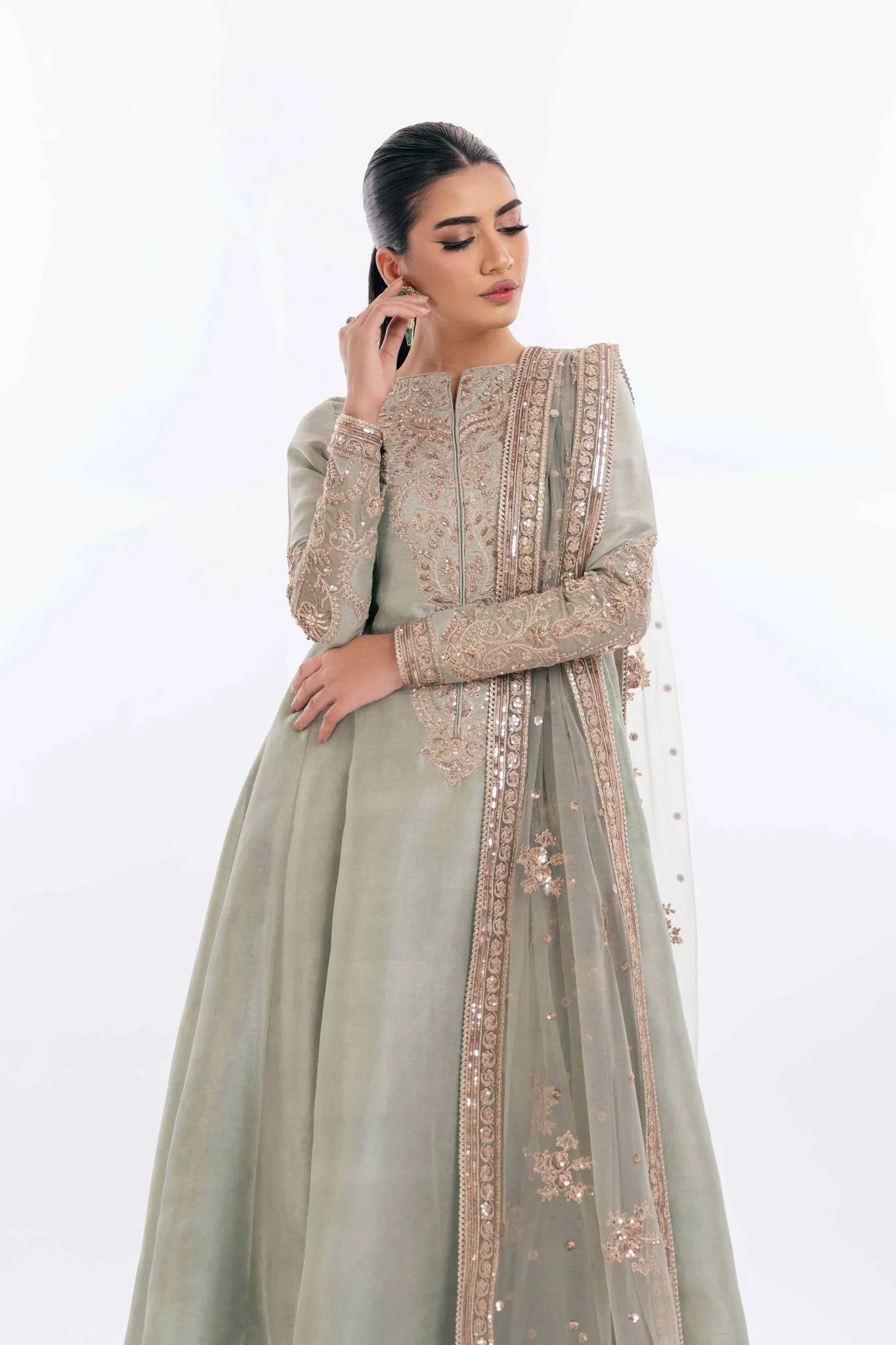 Pakistani Wedding Dress in Airline Kameez Trouser Style