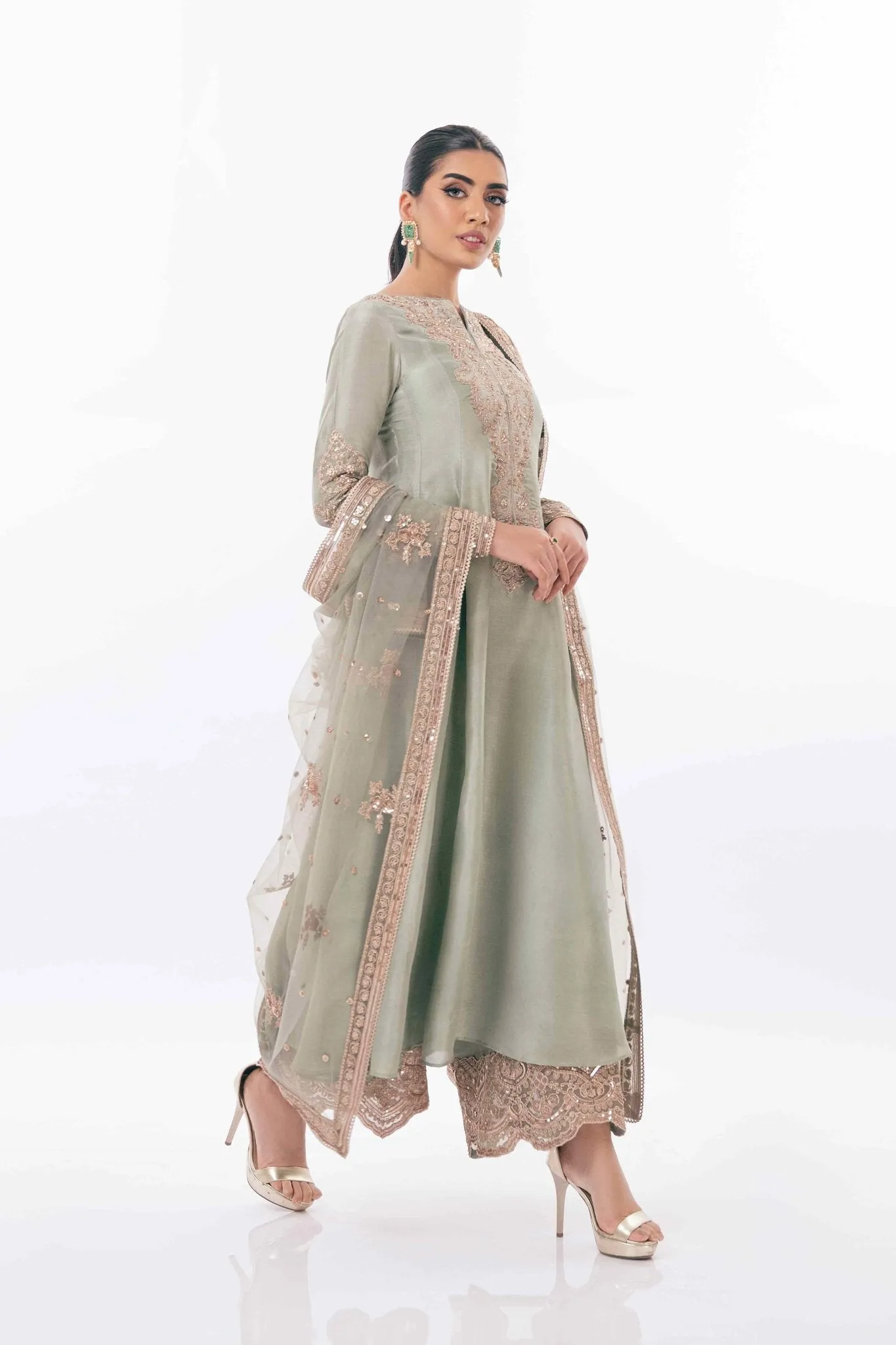 Pakistani Wedding Dress in Airline Kameez Trouser Style