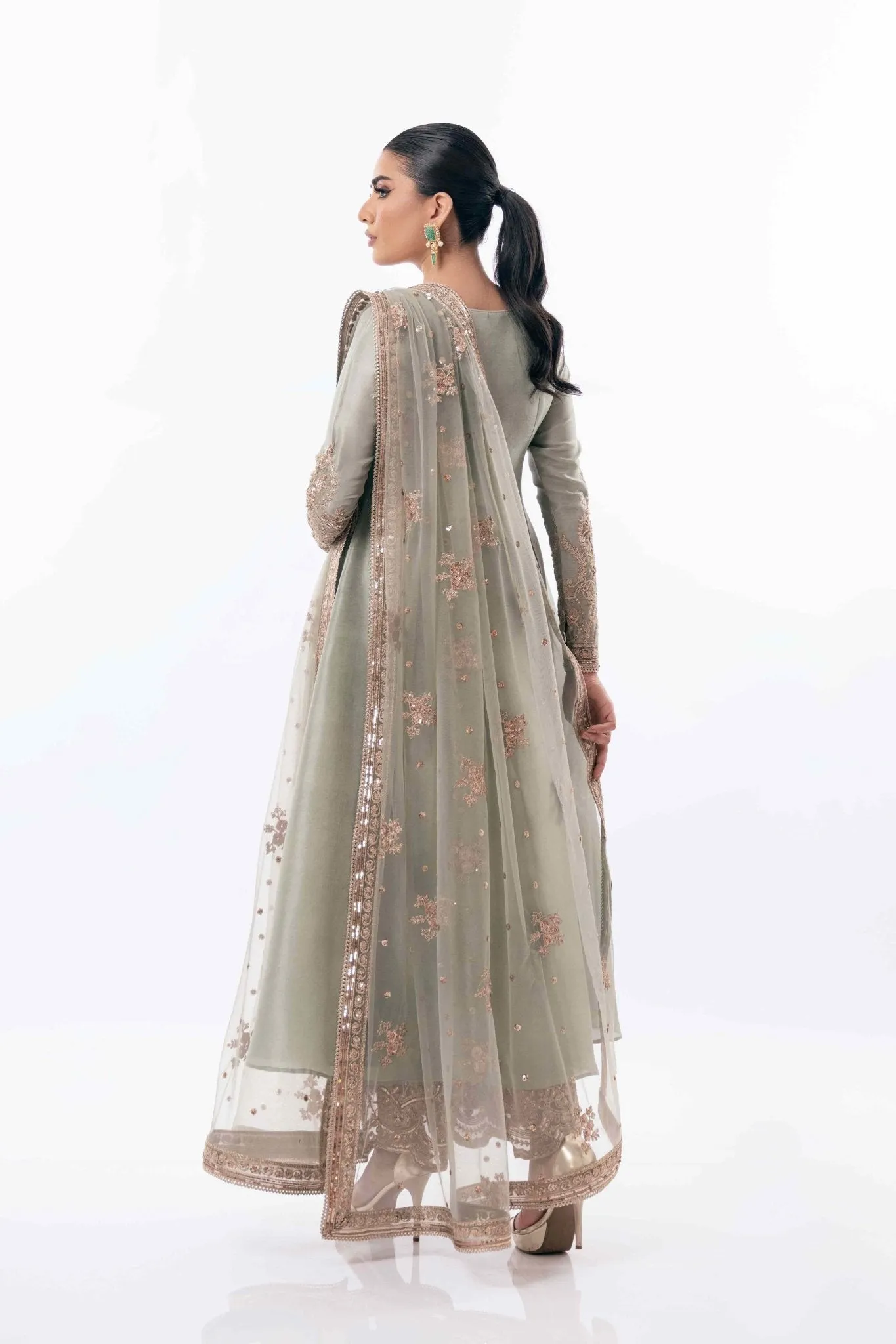 Pakistani Wedding Dress in Airline Kameez Trouser Style