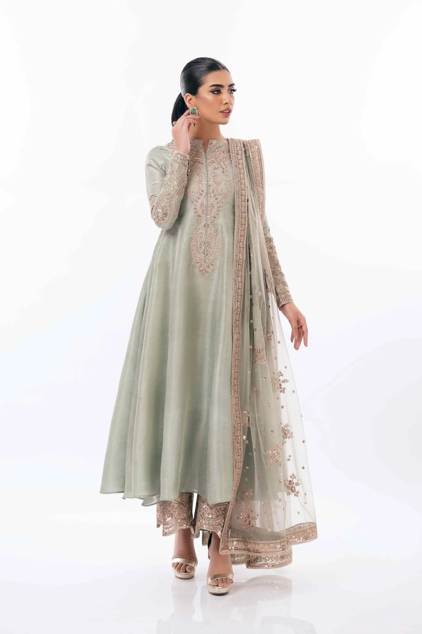 Pakistani Wedding Dress in Airline Kameez Trouser Style