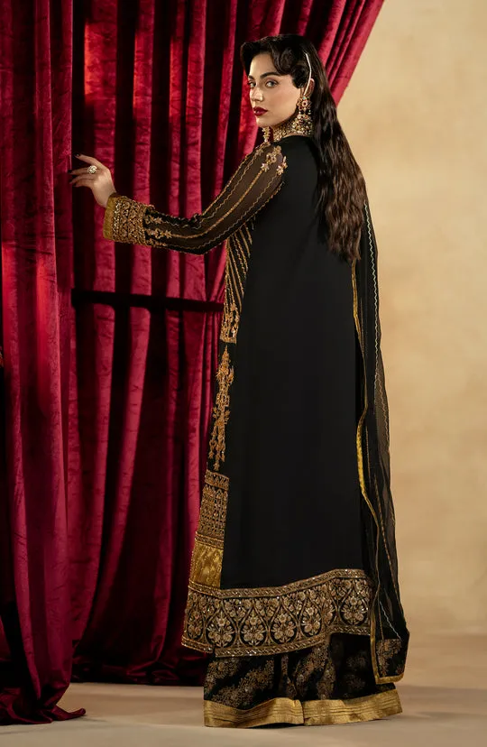 Pakistani Wedding Dress in Black Kameez Trouser Style