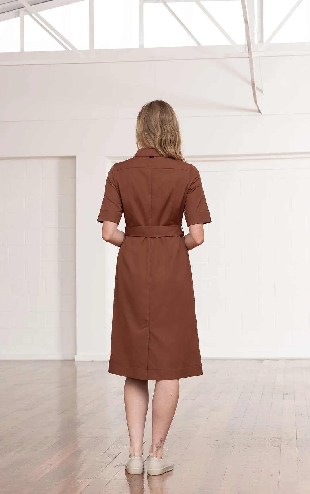 PERFORMANCE TWILL SHIRT DRESS - CLEARANCE