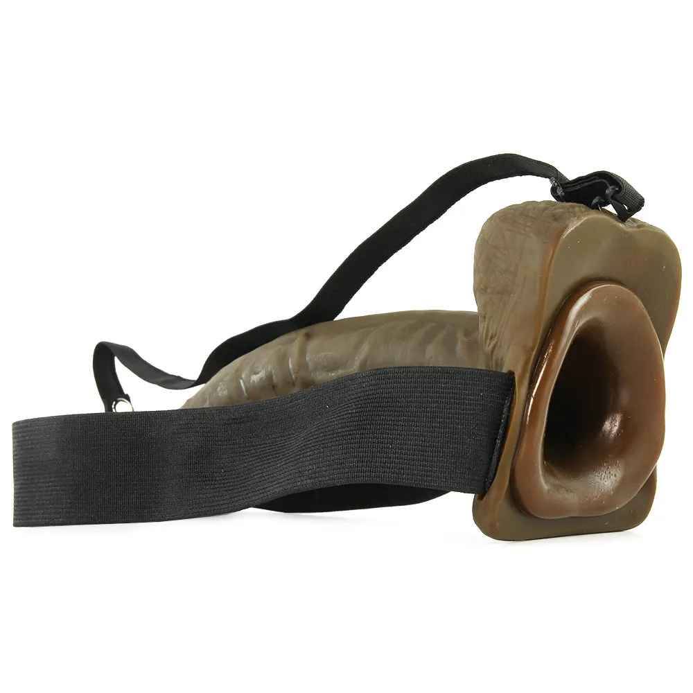 Pipedream Fetish Fantasy Series 9 in. Hollow Strap-On with Balls Brown/Black